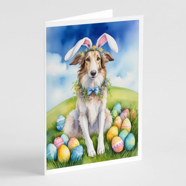 Borzoi Easter Egg Hunt Greeting Cards Pack of 8 For Sale