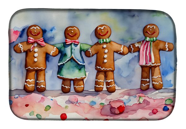 Christmas Gingerbread Dish Drying Mat Online now