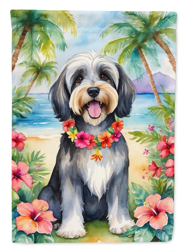 Tibetan Terrier Luau House Flag Sale