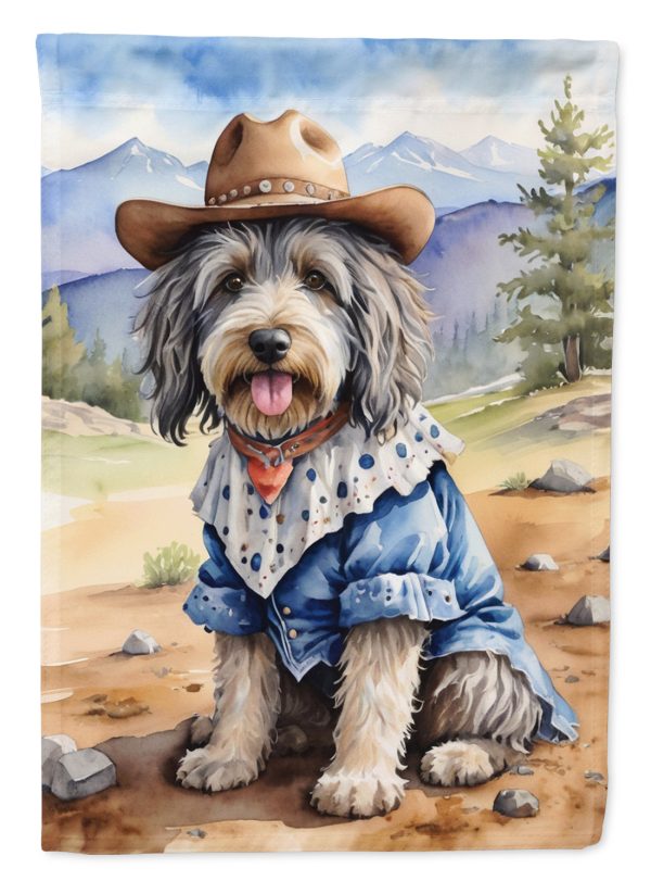 Bergamasco Sheepdog Cowboy Welcome Garden Flag – Western Dog Yard Decor with Mountain Landscape Online Hot Sale