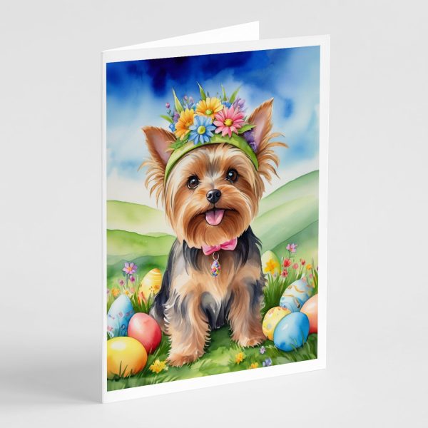 Yorkshire Terrier Easter Egg Hunt Greeting Cards Pack of 8 Online Sale
