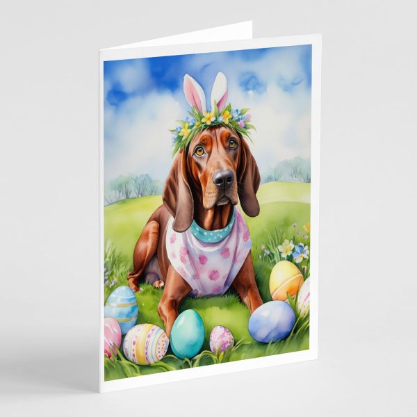 Redbone Coonhound Easter Egg Hunt Greeting Cards Pack of 8 Supply