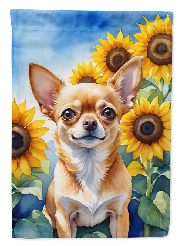 Chihuahua in Sunflowers House Flag Fashion