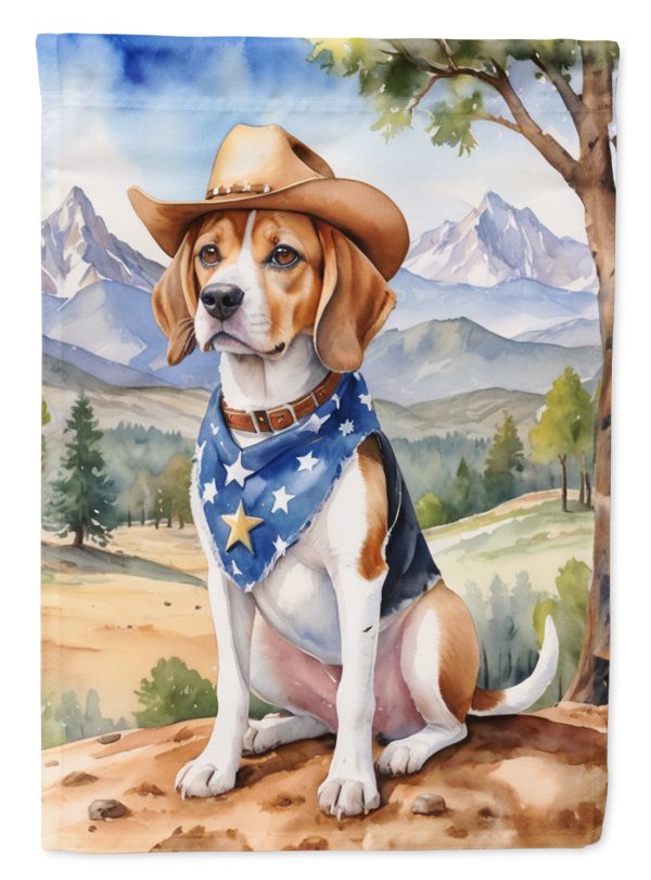 Beagle Cowboy Welcome Garden Flag – Western Dog Yard Decor with Mountain Landscape Online