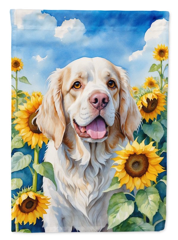 Clumber Spaniel in Sunflowers Garden Flag – Bright Dog-Themed Yard Decor Online Sale