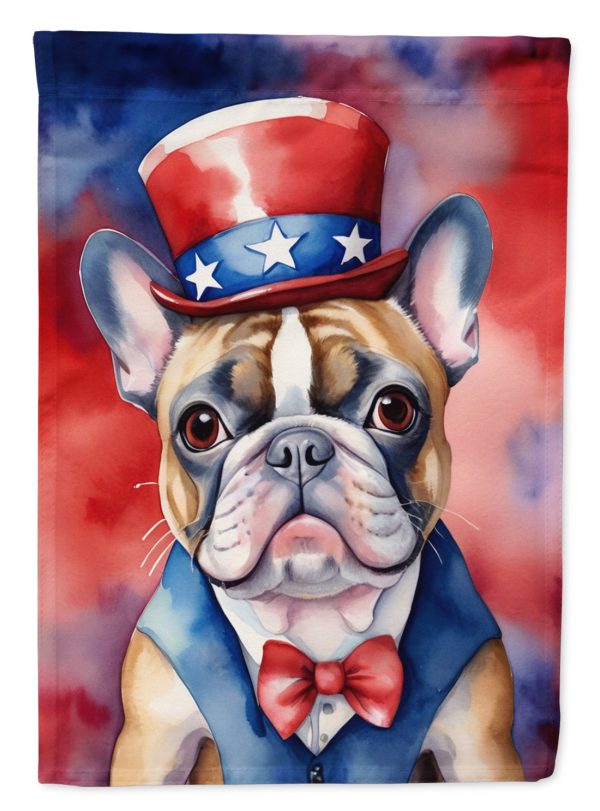 French Bulldog Patriotic American Garden Flag – Dog in Uncle Sam Hat | Red, White & Blue Outdoor Decor Online Sale