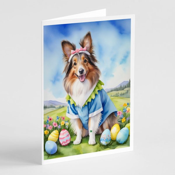 Sheltie Easter Egg Hunt Greeting Cards Pack of 8 Sale