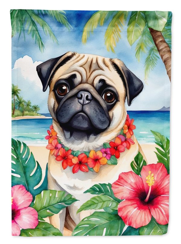 Pug Luau House Flag on Sale
