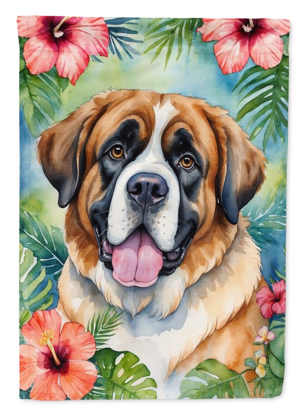 Saint Bernard Luau House Flag For Discount
