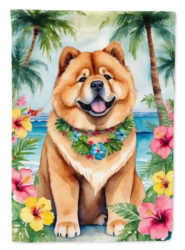 Chow Chow Luau Garden Flag – Tropical Dog Decor with Hibiscus & Palm Leaves Online Hot Sale