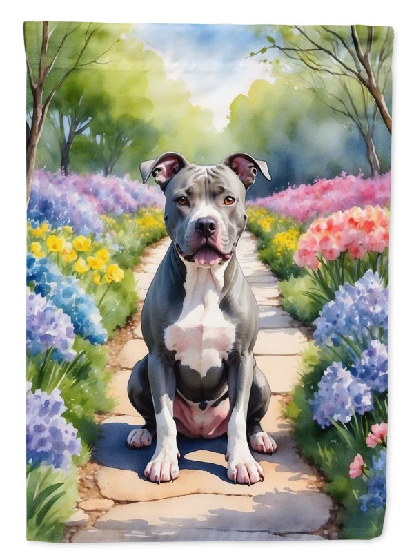Pit Bull Terrier Spring Path House Flag Hot on Sale