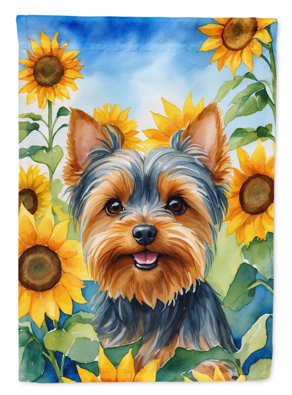 Yorkshire Terrier in Sunflowers Garden Flag – Bright Dog-Themed Yard Decor Cheap