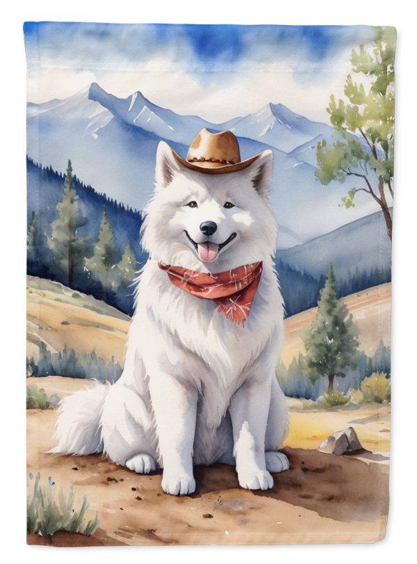 Samoyed Cowboy Welcome House Flag Online Sale