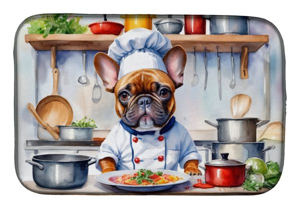 French Bulldog The Chef Dish Drying Mat on Sale