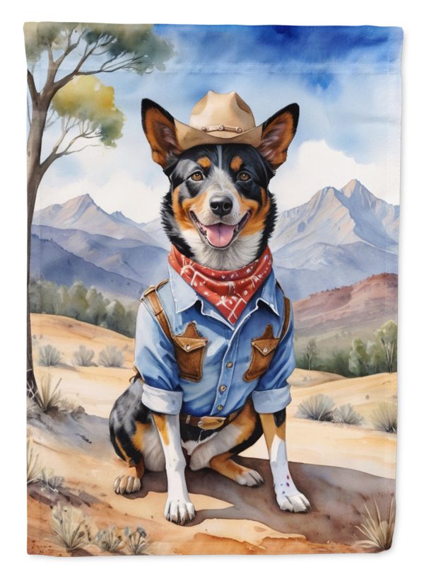 Australian Cattle Dog Cowboy Welcome House Flag on Sale