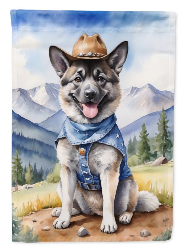 Norwegian Elkhound Cowboy Welcome House Flag Online Sale
