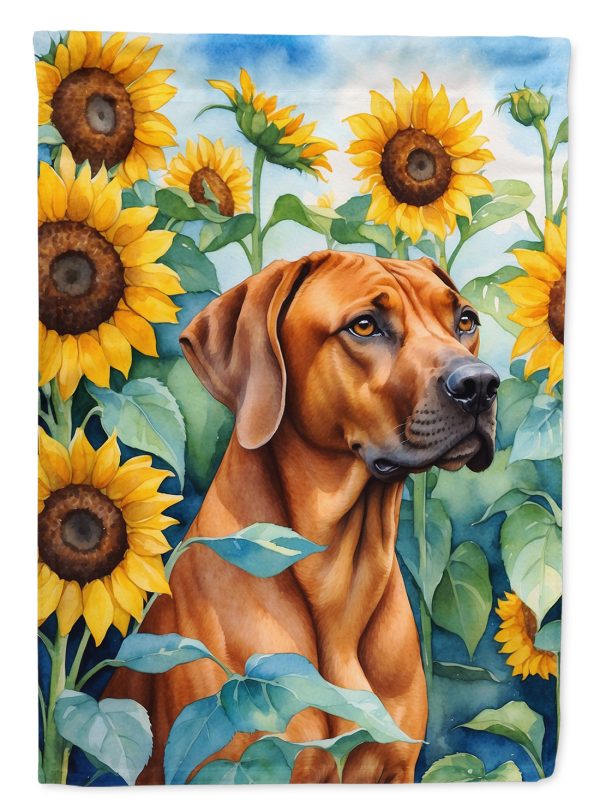 Rhodesian Ridgeback in Sunflowers Garden Flag – Bright Dog-Themed Yard Decor Cheap