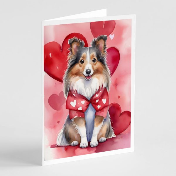 Sheltie My Valentine Greeting Cards Pack of 8 For Discount
