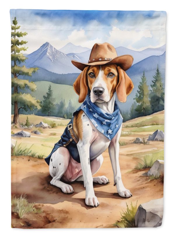 English Foxhound Cowboy Welcome Garden Flag – Western Dog Yard Decor with Mountain Landscape Online Sale