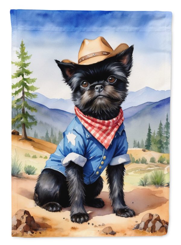 Affenpinscher Cowboy Welcome House Flag For Cheap