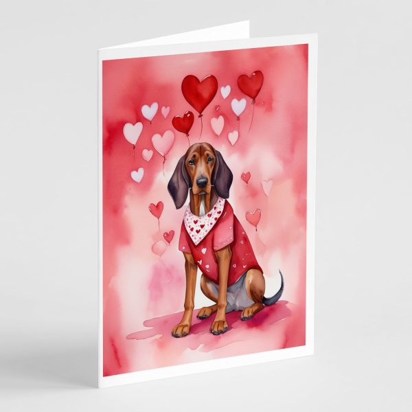 Redbone Coonhound My Valentine Greeting Cards Pack of 8 Cheap