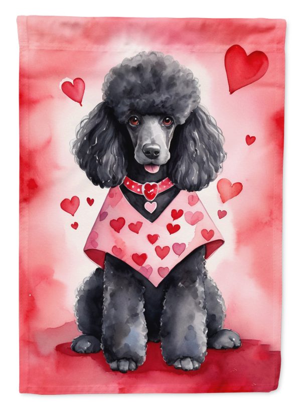 Black Poodle Valentine’s Day Garden Flag – Dog-Themed Heart Yard Decor Discount