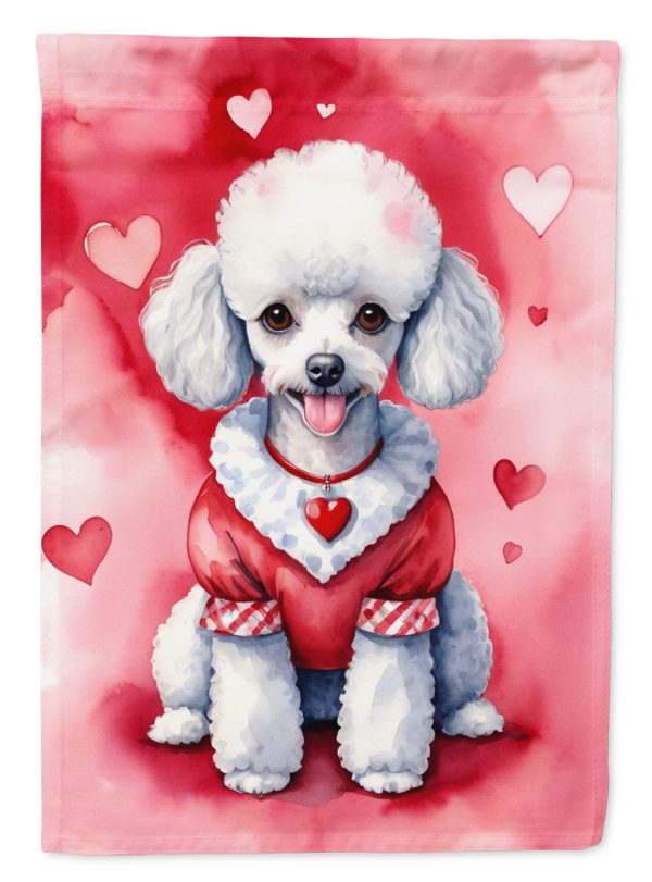 White Poodle Valentine’s Day Garden Flag – Dog-Themed Heart Yard Decor Online