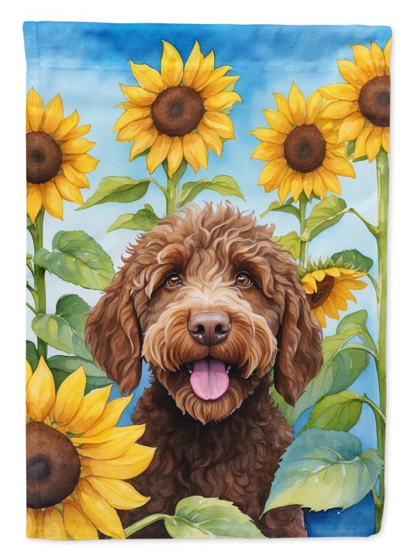 Labradoodle in Sunflowers Garden Flag – Bright Dog-Themed Yard Decor on Sale