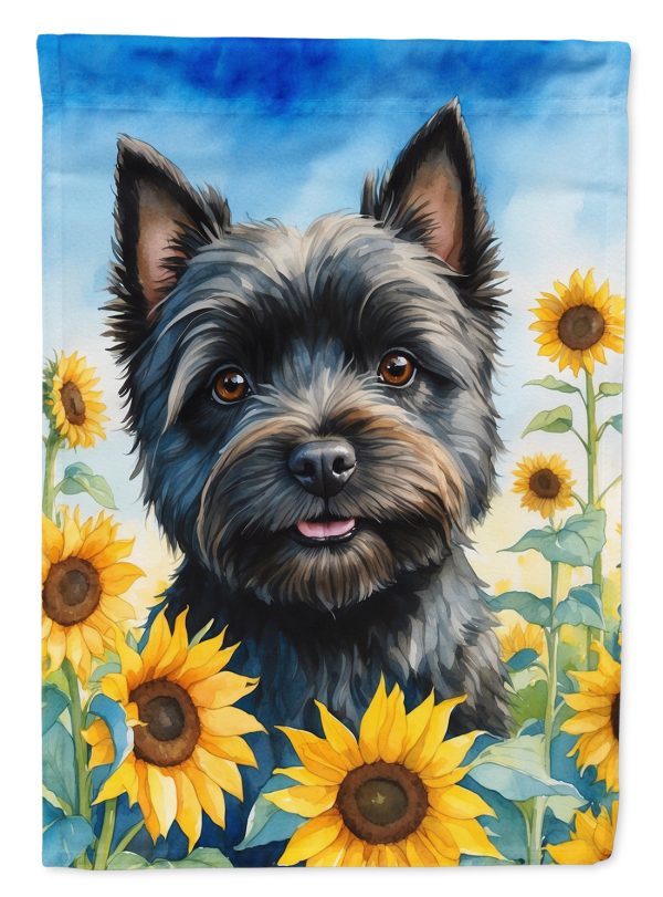 Cairn Terrier in Sunflowers House Flag Online Sale