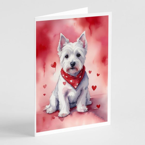 Westie My Valentine Greeting Cards Pack of 8 For Cheap