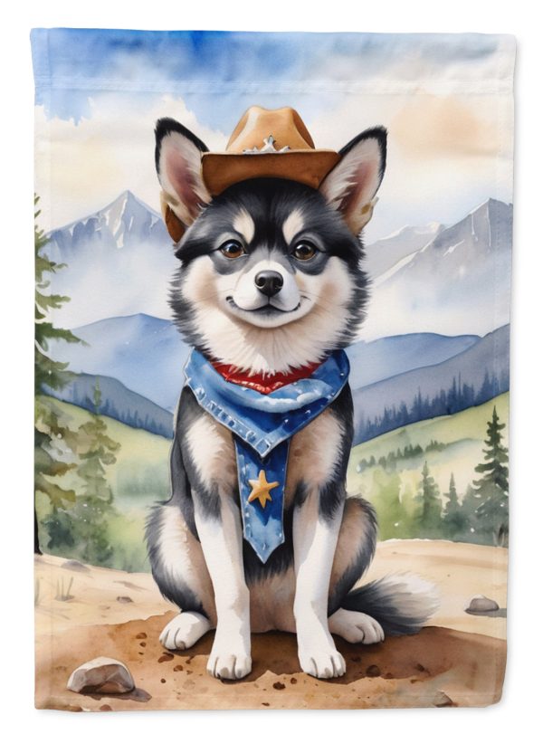 Alaskan Klee Kai Cowboy Welcome House Flag on Sale