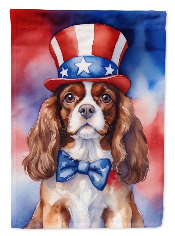 Cavalier Spaniel Patriotic American House Flag Sale