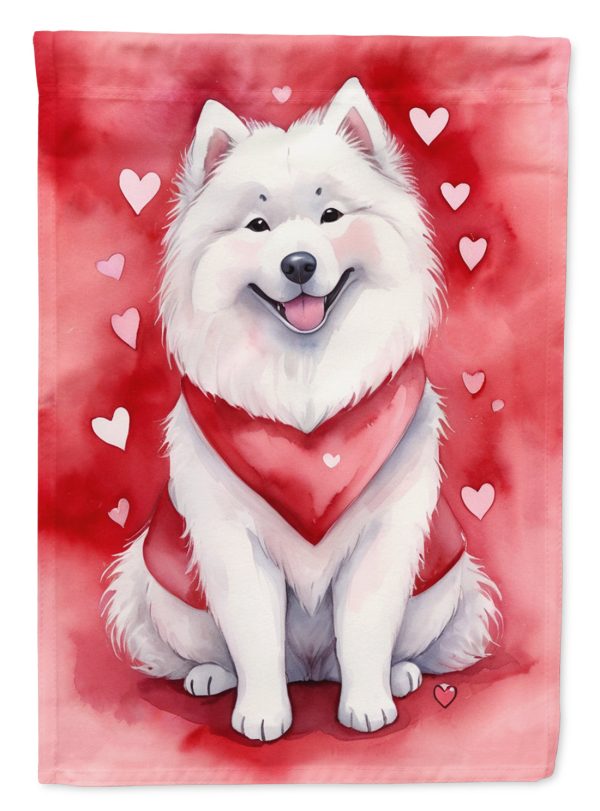 Samoyed Valentine’s Day Garden Flag – Dog-Themed Heart Yard Decor For Cheap