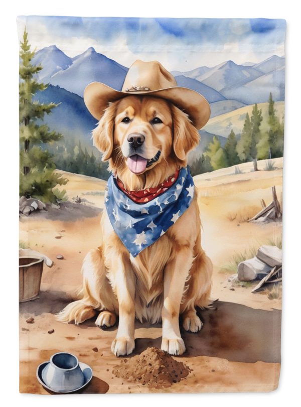 Golden Retriever Cowboy Welcome House Flag Hot on Sale