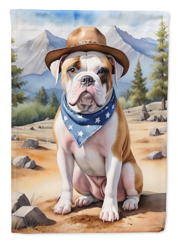 American Bulldog Cowboy Welcome House Flag Sale