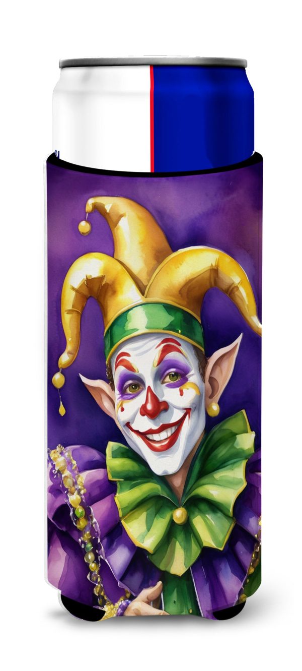 Jester Mardi Gras Hugger for Ultra Slim Cans For Discount