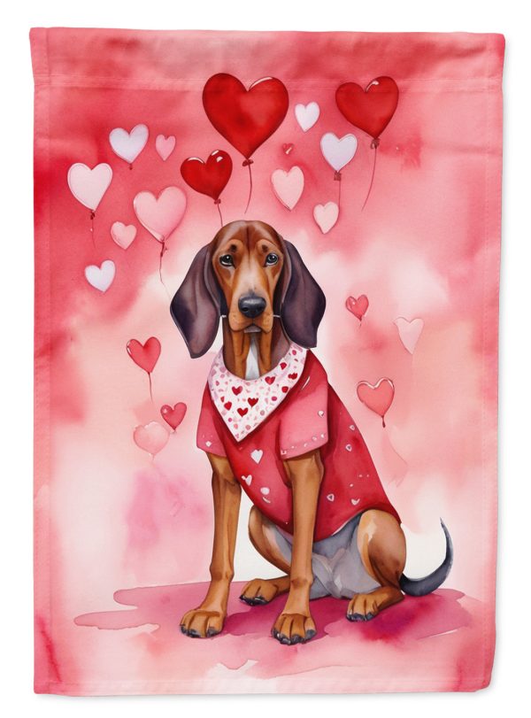 Redbone Coonhound My Valentine House Flag Cheap