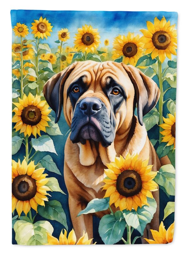Mastiff in Sunflowers Garden Flag – Bright Dog-Themed Yard Decor For Sale