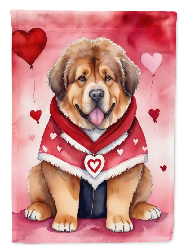 Tibetan Mastiff Valentine’s Day Garden Flag – Dog-Themed Heart Yard Decor Hot on Sale