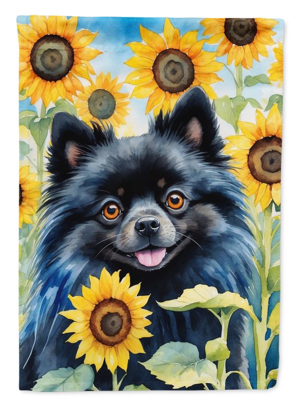 Pomeranian in Sunflowers Garden Flag – Bright Dog-Themed Yard Decor Online
