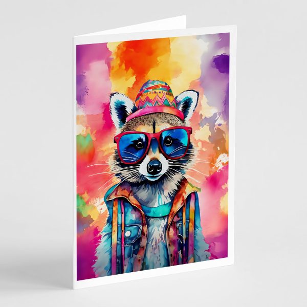 Hippie Animal Raccoon Greeting Cards Pack of 8 For Cheap
