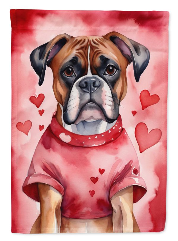 Boxer Valentine’s Day Garden Flag – Dog-Themed Heart Yard Decor Online Sale