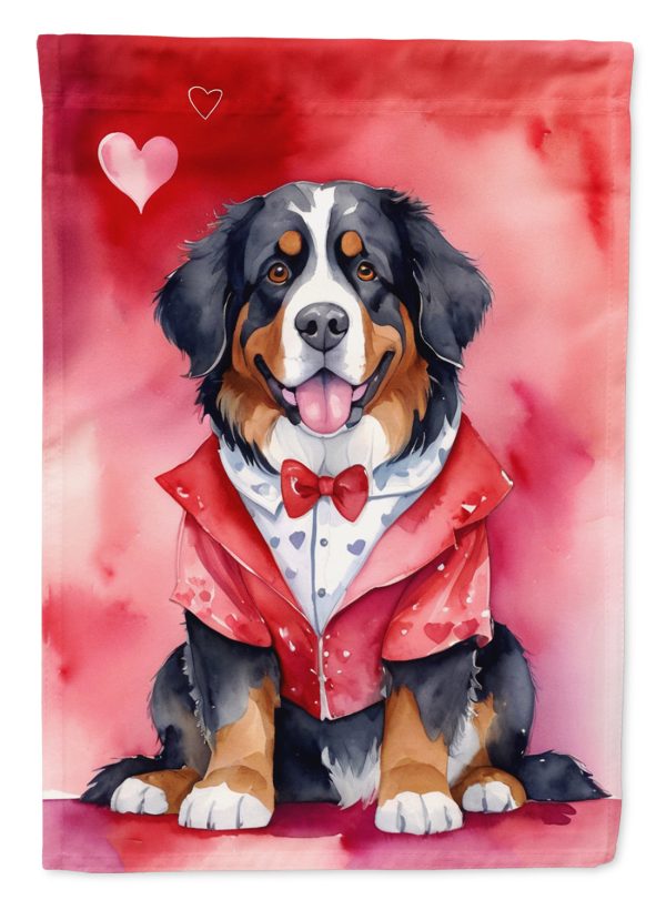 Bernese Mountain Dog My Valentine House Flag For Discount