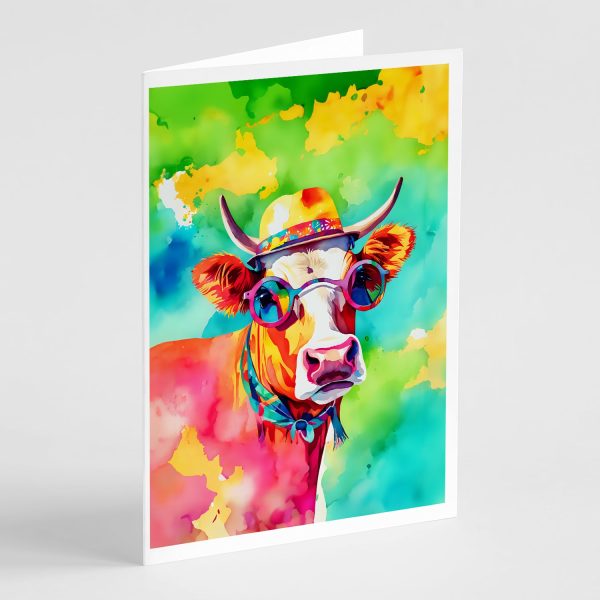 Hippie Animal Malvi Cow Greeting Cards Pack of 8 Online Hot Sale