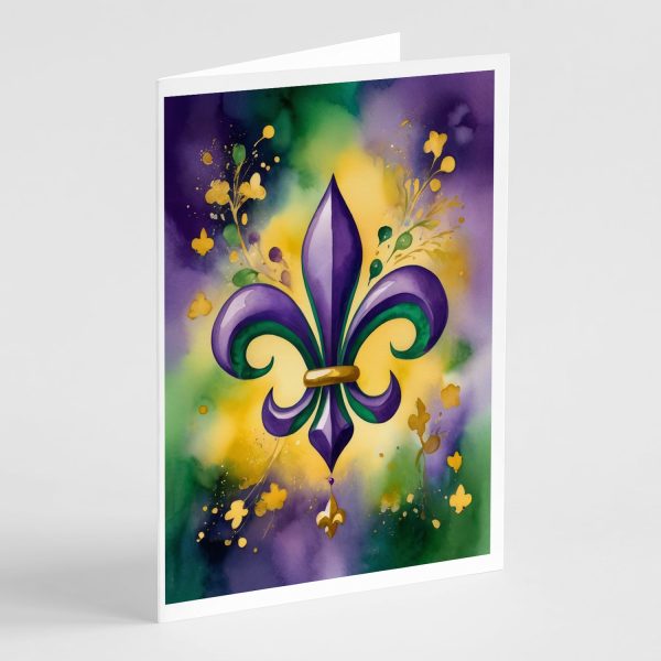 Fleur de lis Mardi Gras Greeting Cards Pack of 8 For Discount