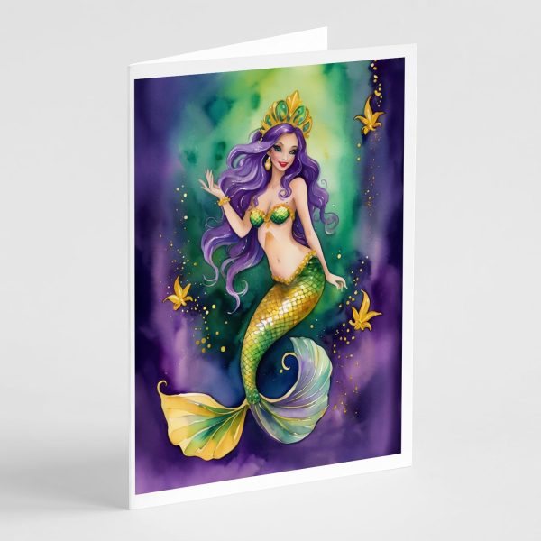 Mermaid Mardi Gras Greeting Cards Pack of 8 Supply