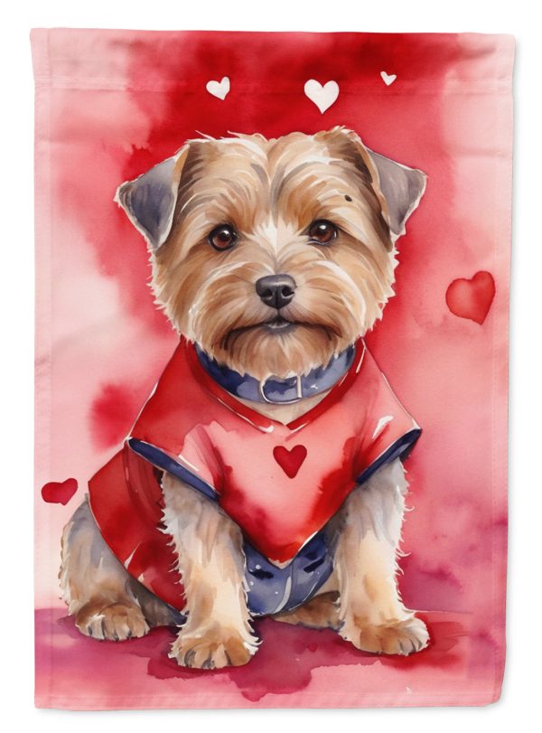 Norfolk Terrier Valentine’s Day Garden Flag – Dog-Themed Heart Yard Decor For Discount