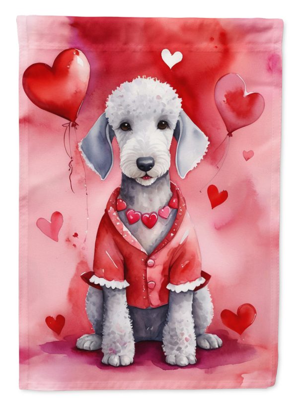 Bedlington Terrier My Valentine House Flag For Discount