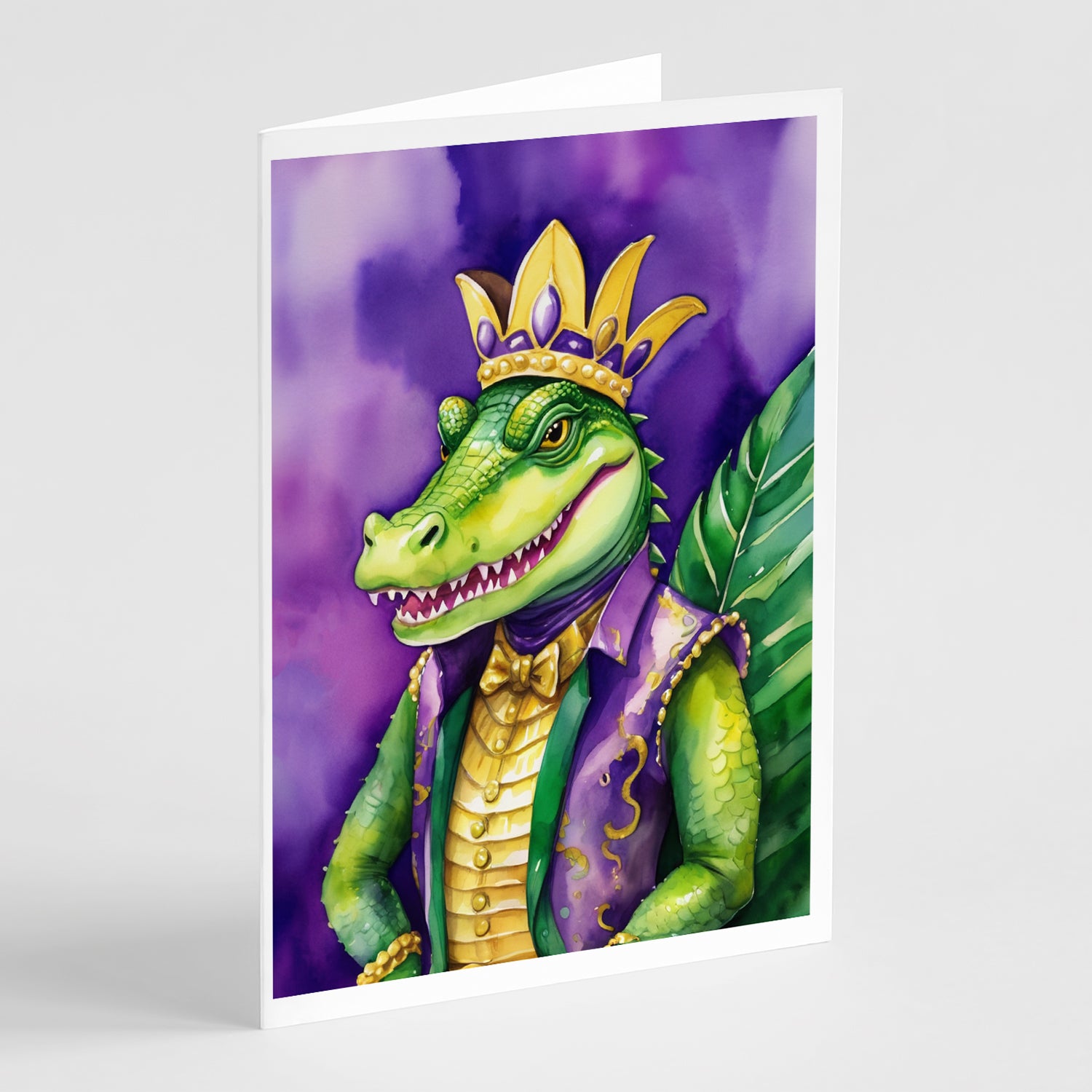 Alligator King of Mardi Gras Greeting Cards Pack of 8 Cheap