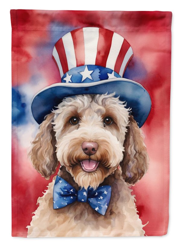 Labradoodle Patriotic American House Flag Online now